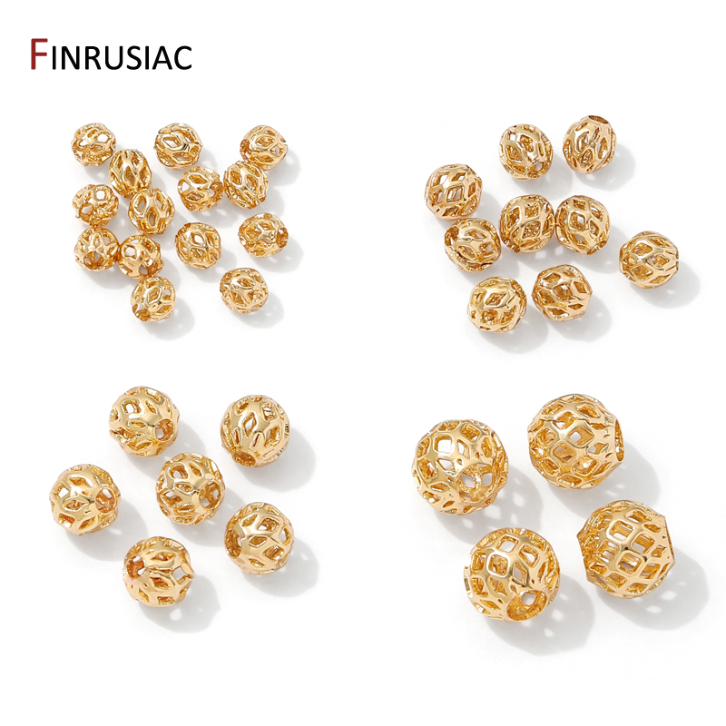 Jewelry Making Items - 4/5/6/8mm 14K Gold Plated Hollow Round