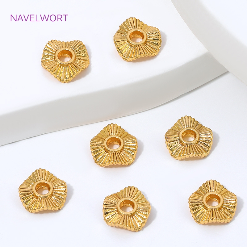 Jewelry Making Items - 18K Gold Plated Metal Wave Flat