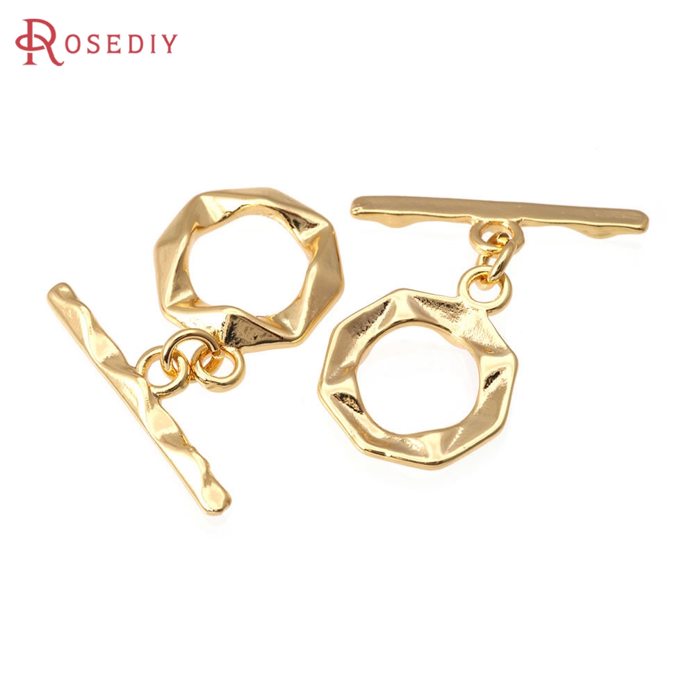 Toggle Clasp Gold - 18K Gold Color Brass Geometry O
