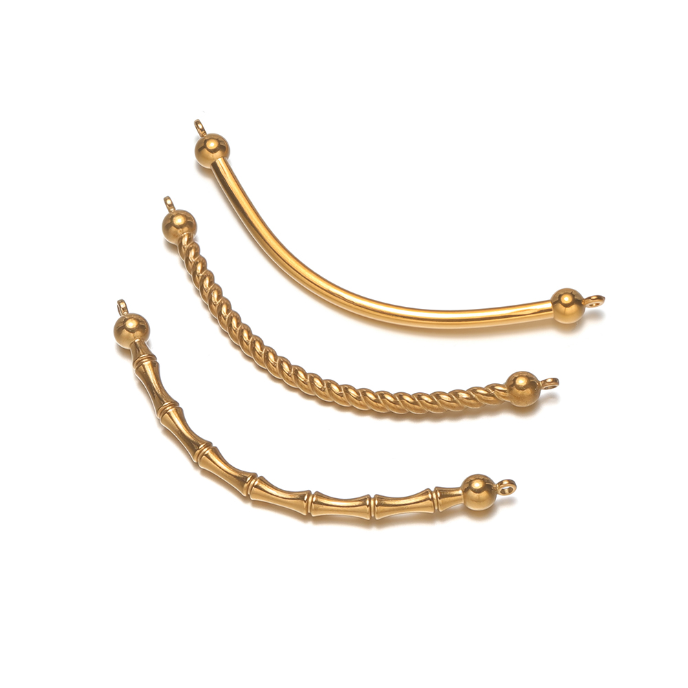 Jewelry Making Youtube - 5pcs Stainless Steel Bamboo Curved Tube
