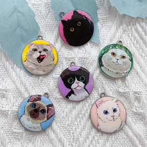 10pcs cartoon animal cat ename - Jewelry Making Diy 评论和价格