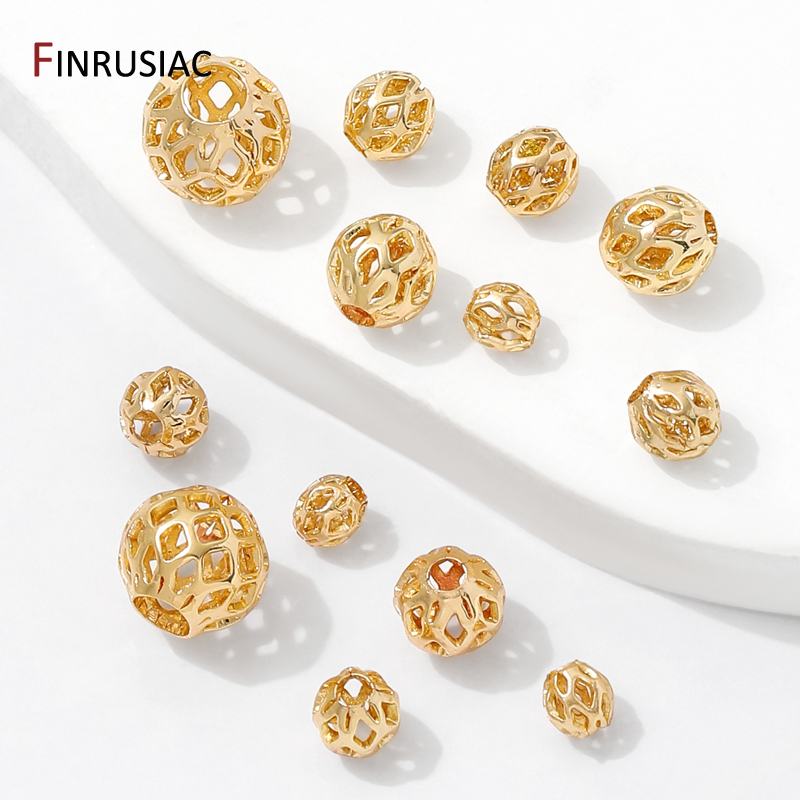 4/5/6/8mm 14K Gold Plated Holl - Jewelry Making Items 评论和价格