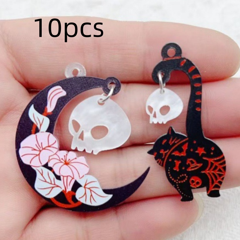 10pcs Halloween Acrylic Ghost  - Jewelry Making Diy 评论和价格