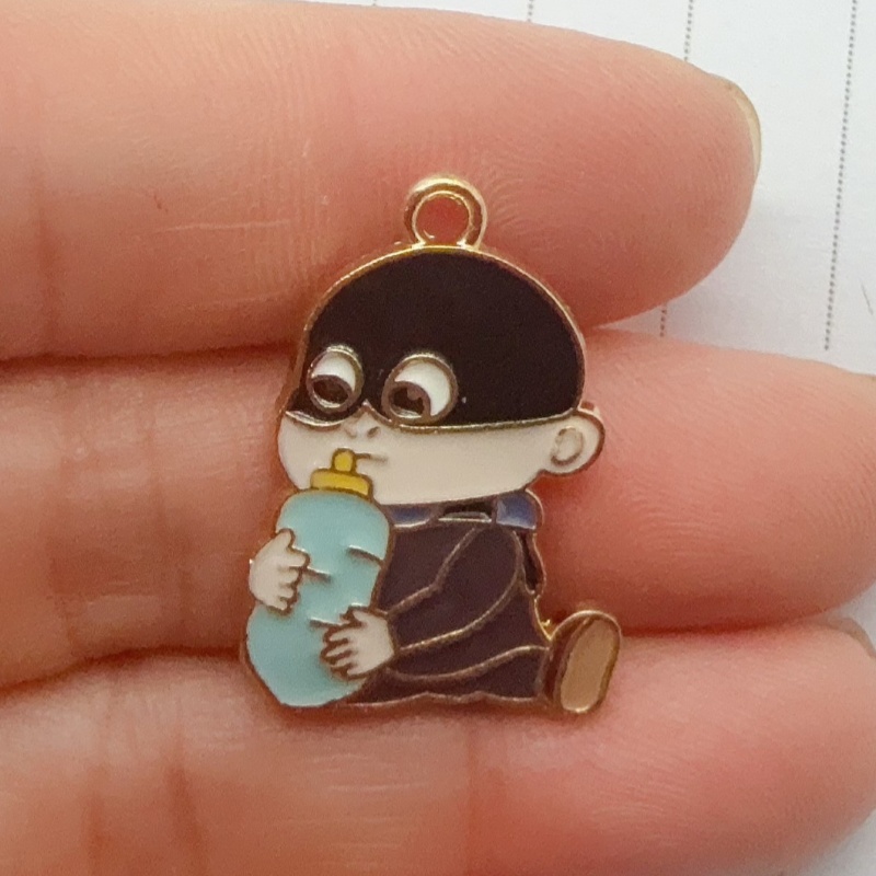10pcs alloy drip oil cartoon p - Jewelry Making Diy 评论和价格