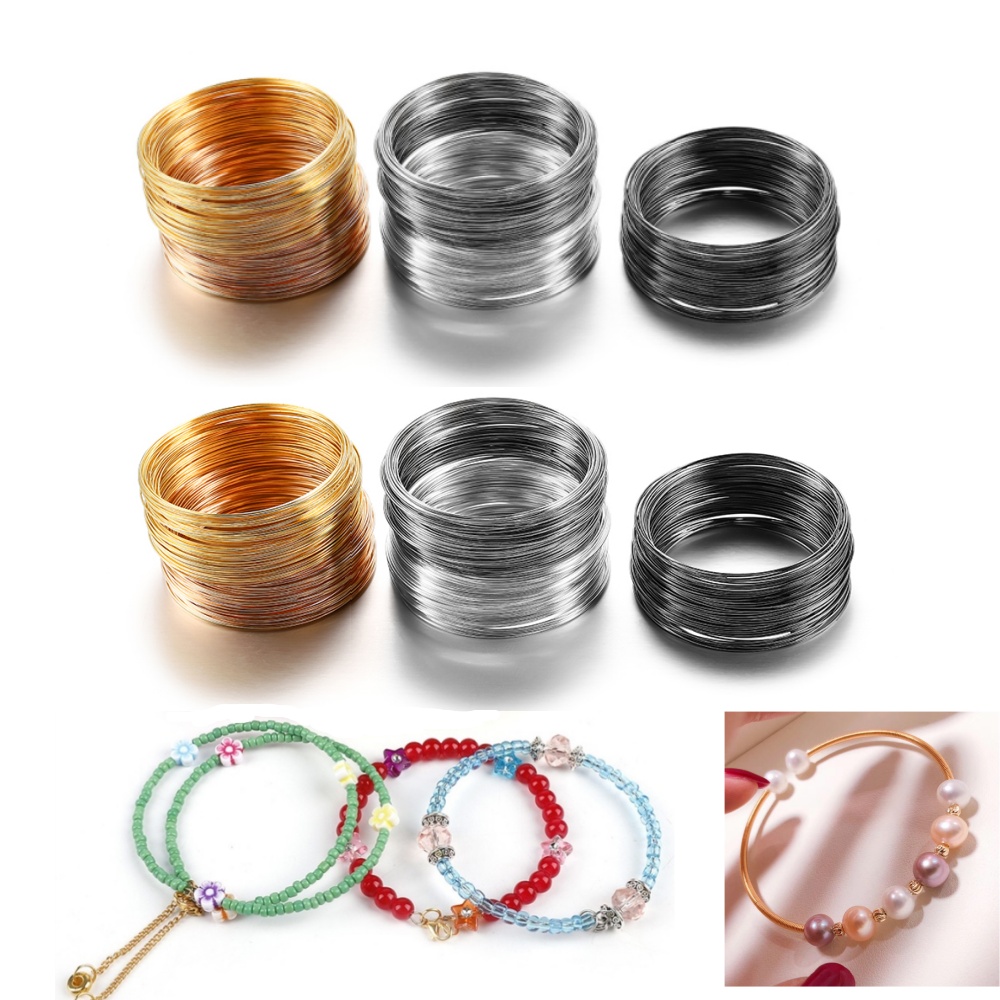 100 Loops/lot 0.6mm Silver Gol - Jewelry Making Gold Wire 评论和价格