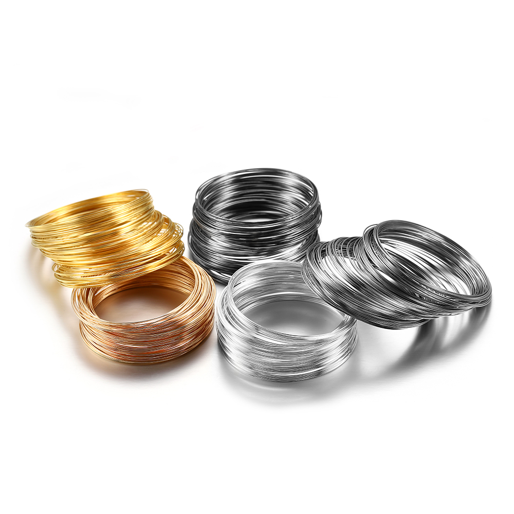 100 Loops/lot 0.6mm Silver Gol - Jewelry Making Gold Wire 评论和价格