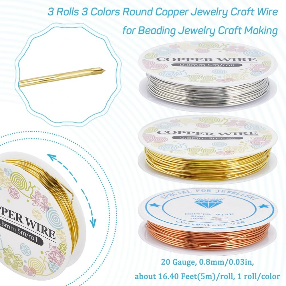 12.8M Copper Jewelry Wire 0.8m - Jewelry Making Gold Wire 评论和价格