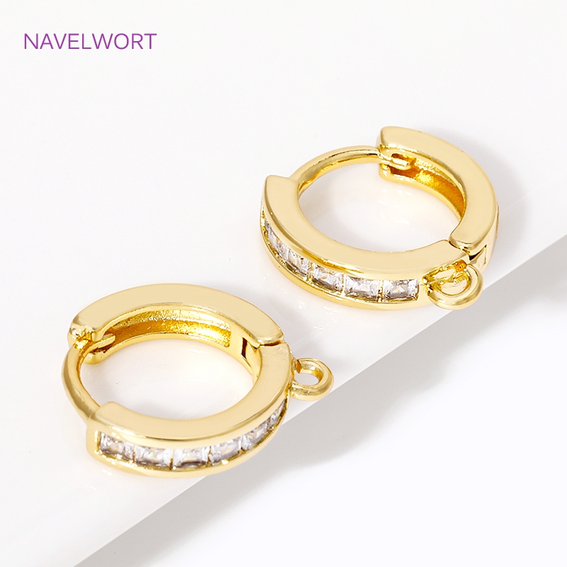 18K Gold Plated Inlaid Zircon  - Jewelry Making Items 评论和价格