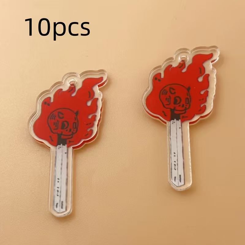 10pcs acrylic skull pendant, D - Jewelry Making Diy 评论和价格