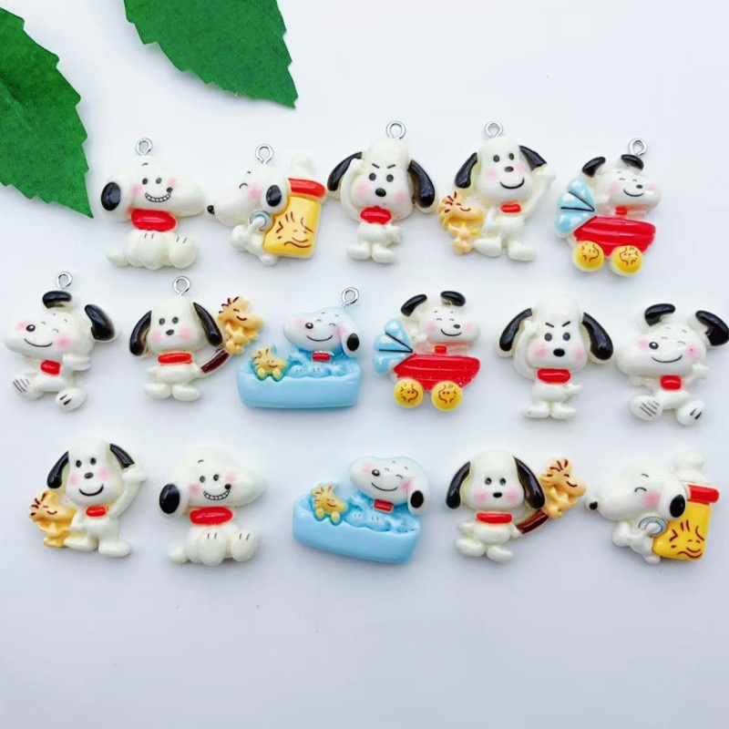 12pcs resin cartoon dog pendan - Jewelry Making Diy 评论和价格