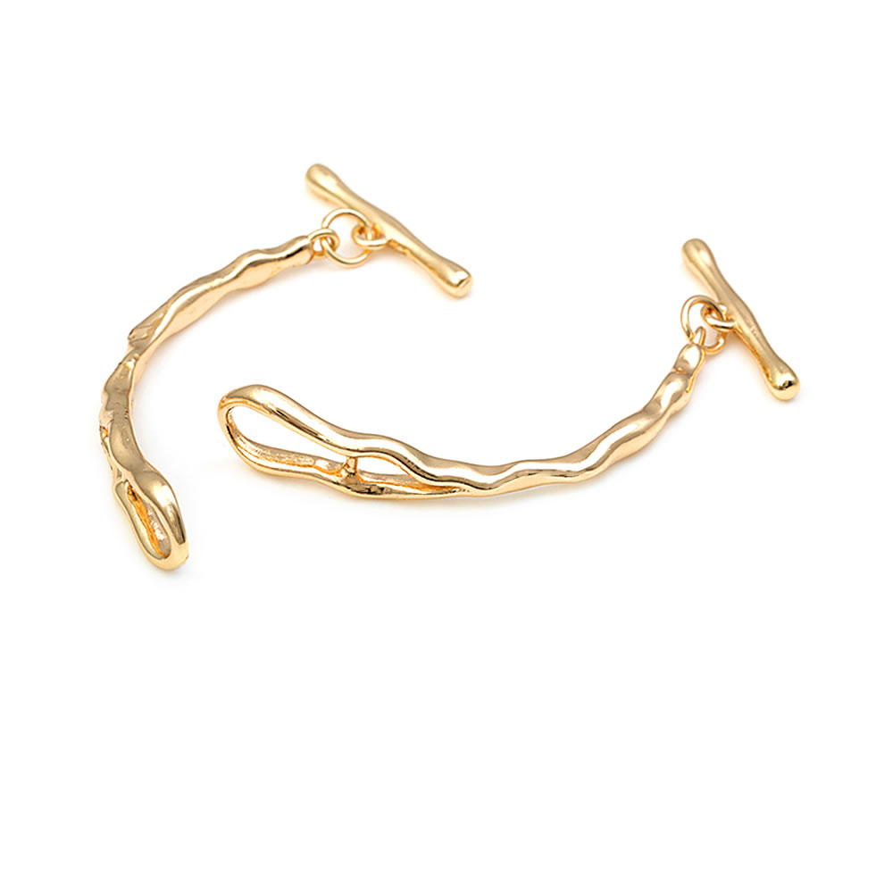 18K Gold Color Brass Geometry  - Toggle Clasp Gold 评论和价格