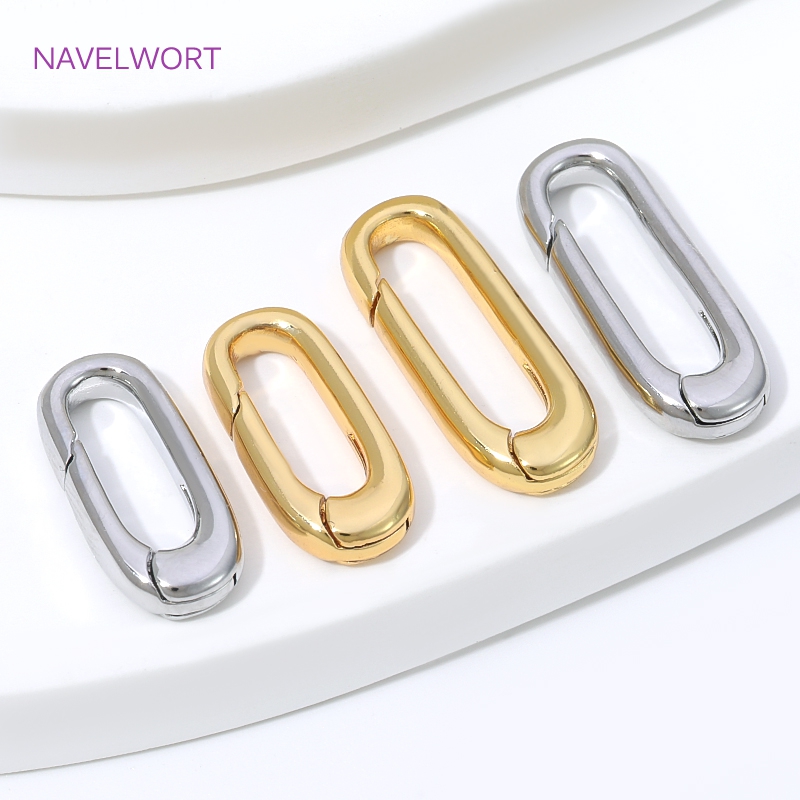 1/2/4Pcs 18K Gold Plated Oval  - Jewelry Making Items 评论和价格
