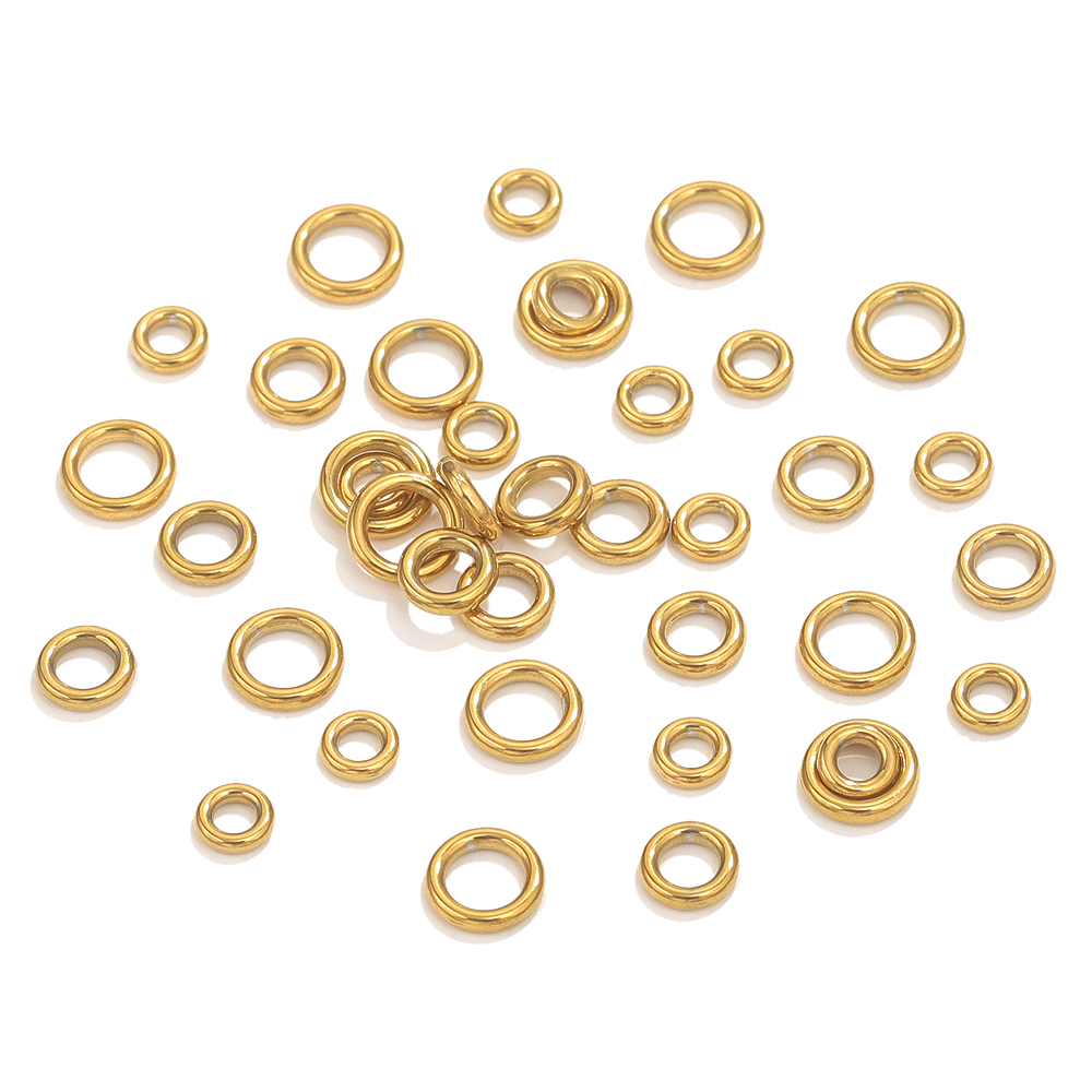 50pcs Stainless Steel O Ring G - Jewelry Making Gold Wire 评论和价格