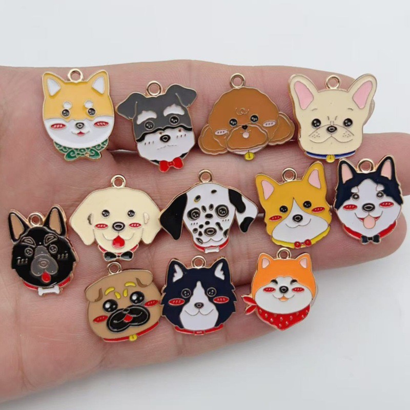 12pcs cartoon pet spotted dog  - Jewelry Making Diy 评论和价格