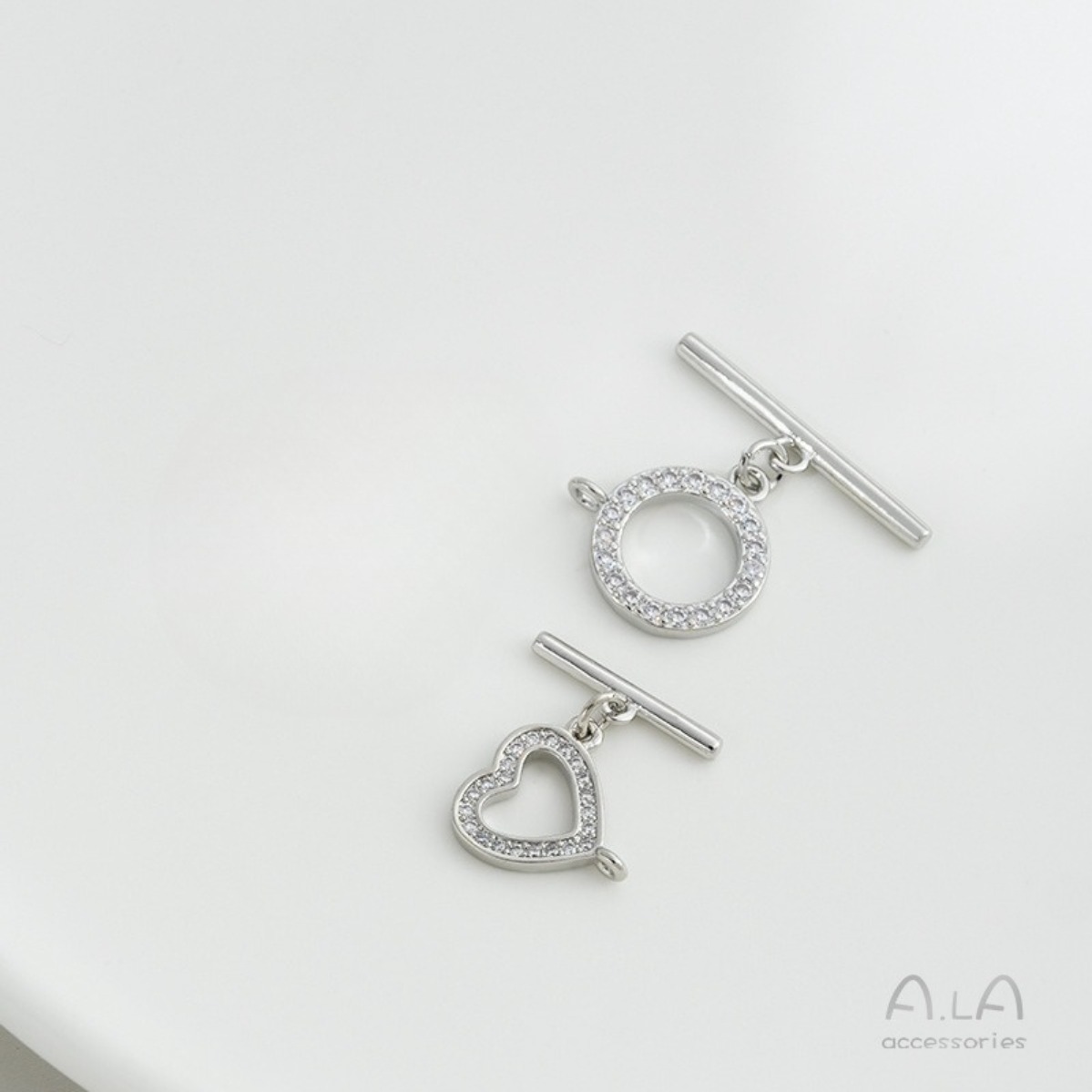 Brass White Gold Plated Zircon - Toggle Clasp Gold 评论和价格