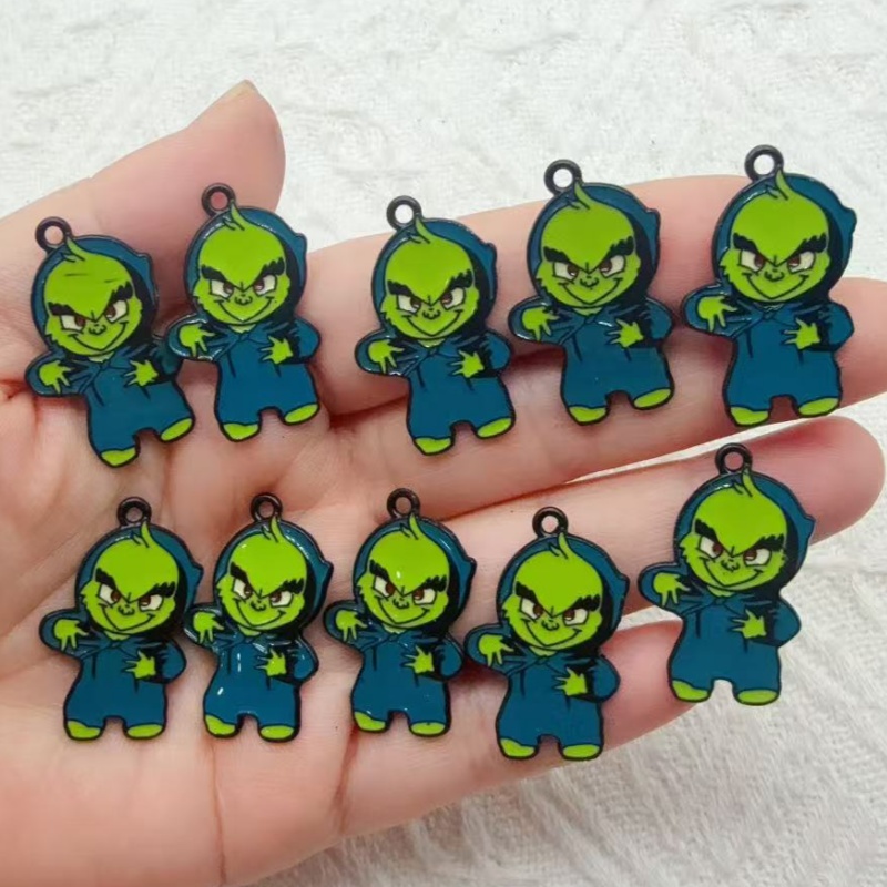 10pcs alloy drip oil cartoon C - Jewelry Making Diy 评论和价格