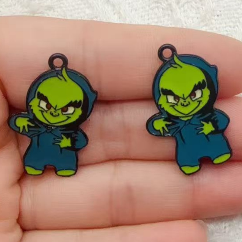 10pcs alloy drip oil cartoon C - Jewelry Making Diy 评论和价格