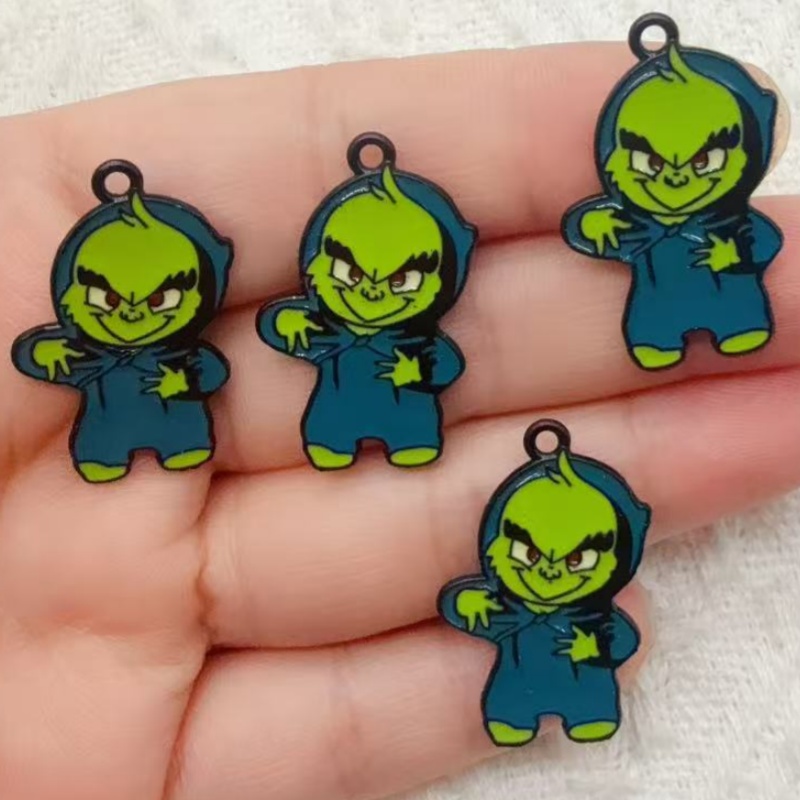 10pcs alloy drip oil cartoon C - Jewelry Making Diy 评论和价格