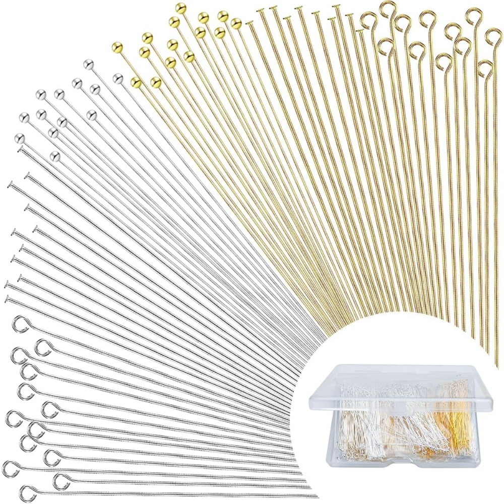 600pcs Flat Head Eye Bead Pins - Jewelry Making Eye Pins 评论和价格
