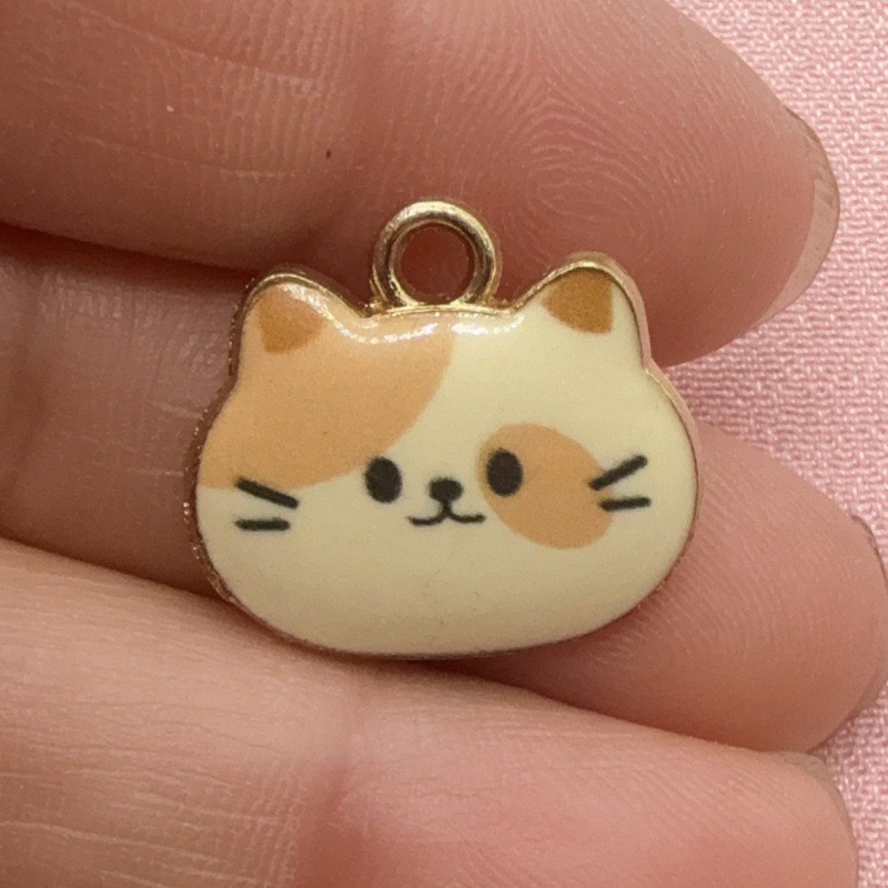 12pcs Printed Cat Head Alloy D - Jewelry Making Diy 评论和价格