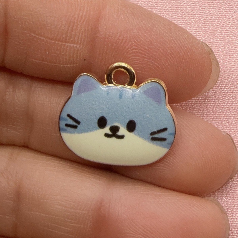 12pcs Printed Cat Head Alloy D - Jewelry Making Diy 评论和价格