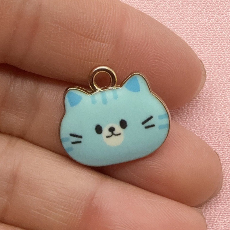 12pcs Printed Cat Head Alloy D - Jewelry Making Diy 评论和价格