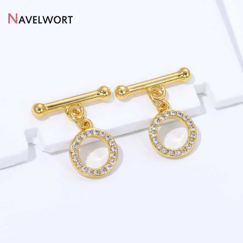 18K Gold Plated Brass Inlaid Z - Toggle Clasp Gold 评论和价格