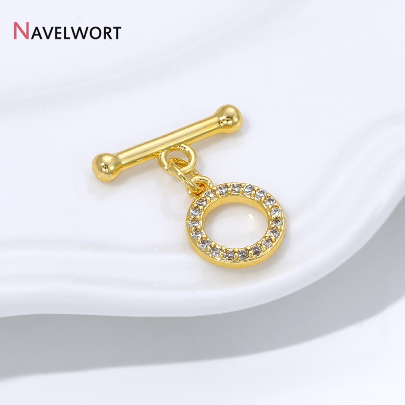 18K Gold Plated Brass Inlaid Z - Toggle Clasp Gold 评论和价格