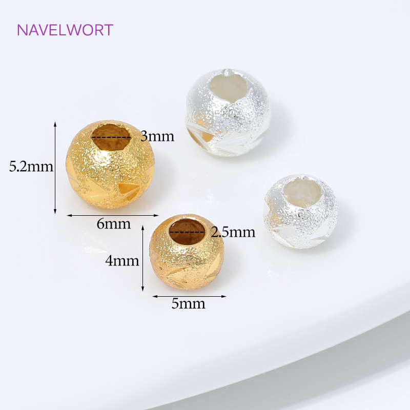 18K Gold Plated Round Frosted  - Jewelry Making Items 评论和价格